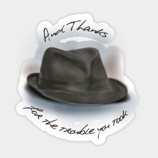 Hat for Leonard Cohen Sticker